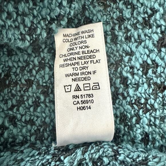 Maurices Sweater Crochet Knit Dress Sz 2 Teal Blue Tunic Long Sleeve Bow Back - Picture 13 of 15